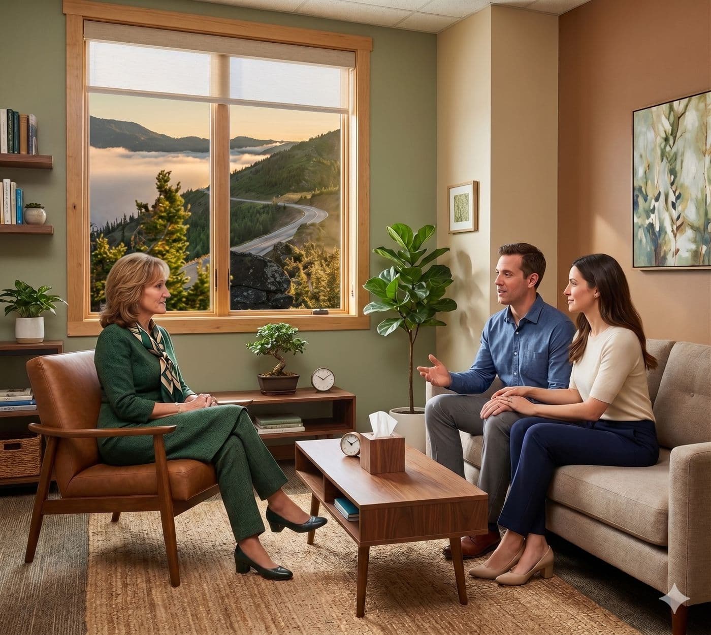 Dr. Paula in session with a couple at her Fort Collins office β Colorado couples therapy